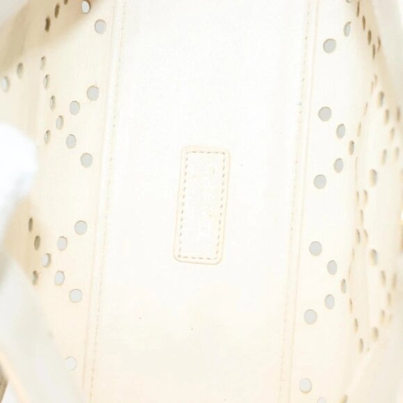 CHANEL Chain Shoulder Bag Enamel Ivory Gold CC Auth 136726 - Picture 10 of 16